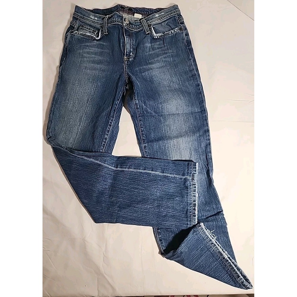 J Crew Womens Size 4 Blue Bootcut Mid Rise Jeans Cotton Dark Wash Denim